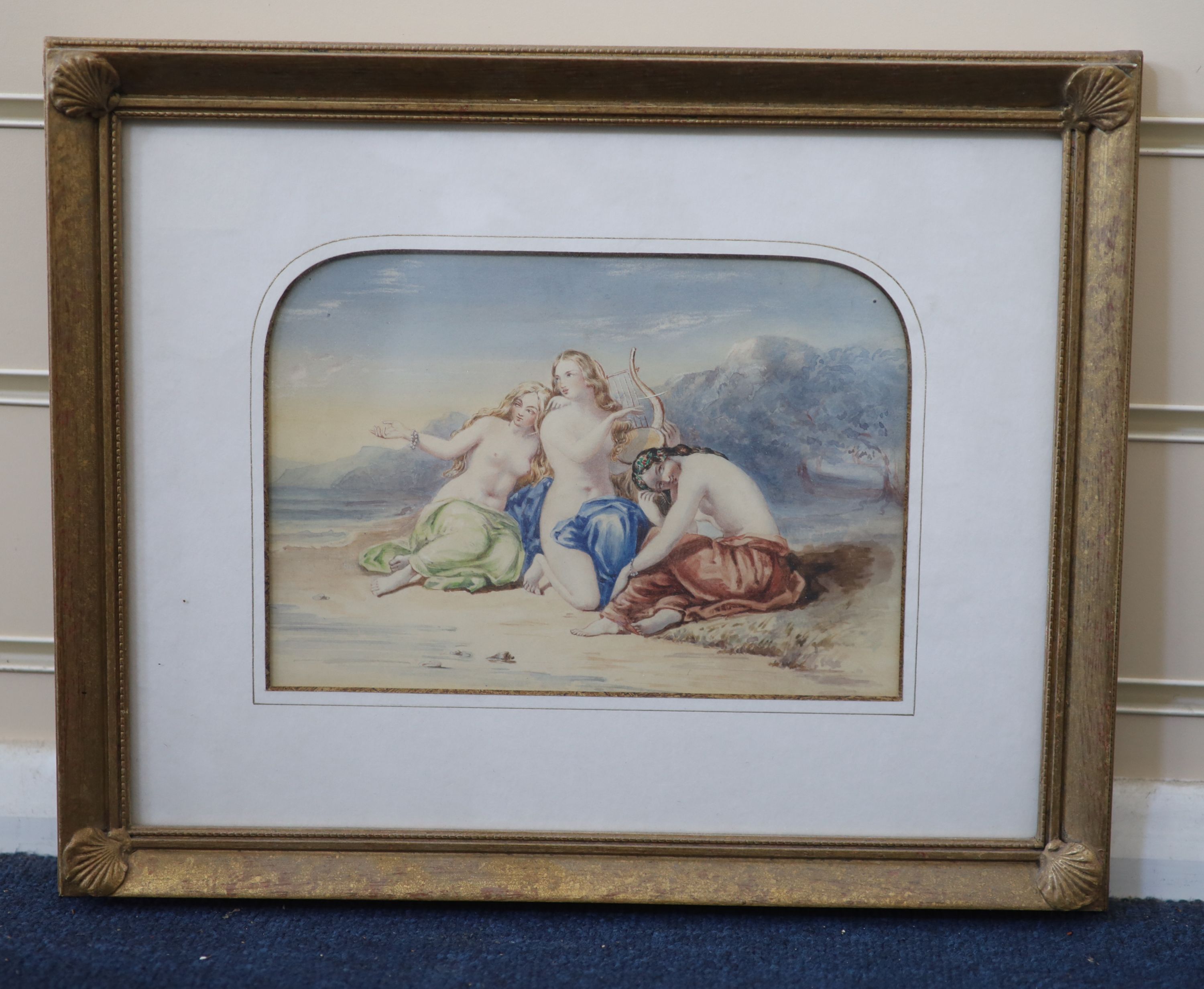 William Edward Frost, R.A. (1810-1877), Sirens, watercolour, 15 x 22cm.